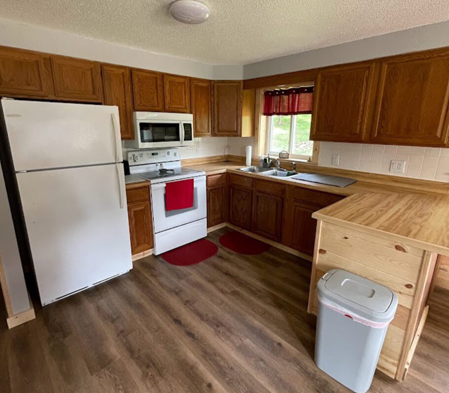 Airbnb lodging in La Crosse County. Image of interior of house highlighting kitchen.